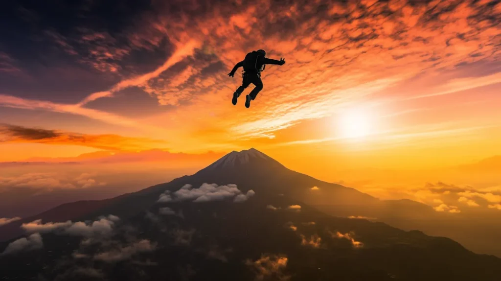 Skydiving Bali Volcanic Landscape Views Dry Season April October