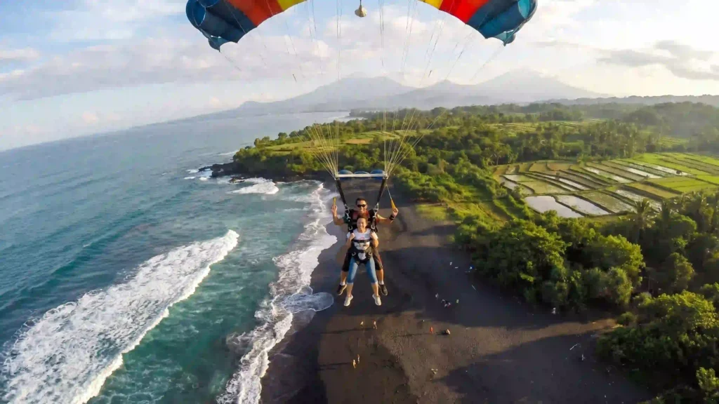 Best Tandem Skydive Location For Black Sand Beach Views Bali