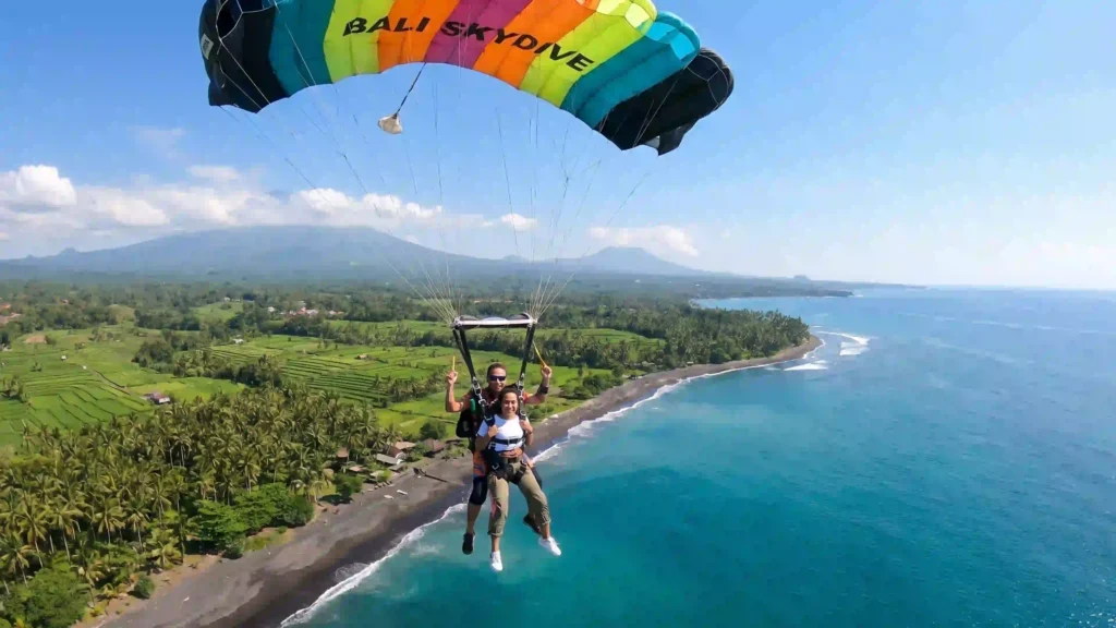 Best Tandem Skydive Location For Black Sand Beach Views Bali