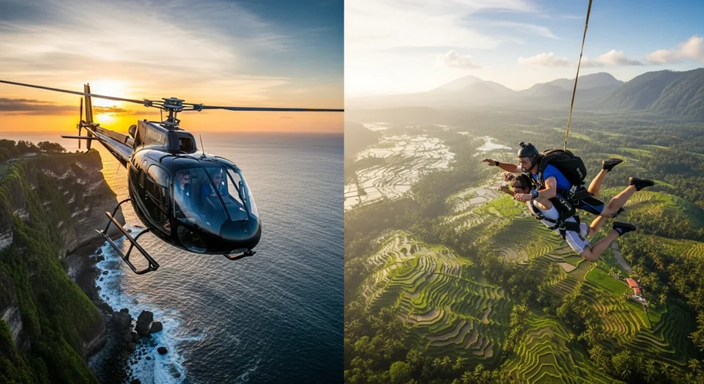 Helicopter Tour vs Tandem Skydive Bali: Which Aerial Experience Wins?